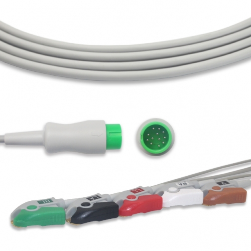 Bistos 5 Lead Fixed ECG Cable - Pinch Connector (G51124P)