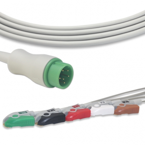 NCC /Wisonic 5 Lead Fixed ECG Cable - Pinch Connector (G51136P)