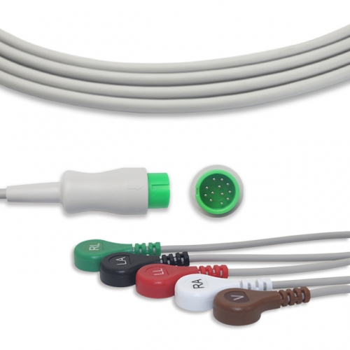 Bistos 5 Lead Fixed ECG Cable - Snap Connector (G51124S)