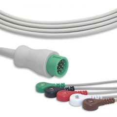 Biolight 5 Lead Fixed ECG Cable - Snap Connector (G5147S)