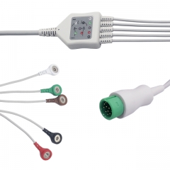 Comen 5 Lead Fixed ECG Cable - Snap Connector (G5155S)