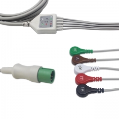 Contec 5 Lead Fixed ECG Cable - Snap Connector (G51135S)