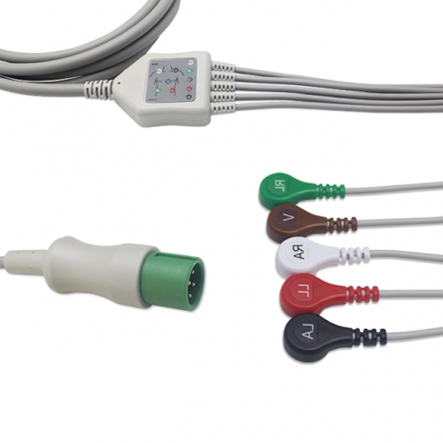 Contec 5 Lead Fixed ECG Cable - Snap Connector (G51135S)