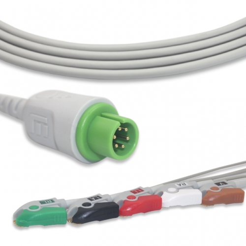 M&B 5 Lead Fixed ECG Cable - Pinch Connector (G5128P)