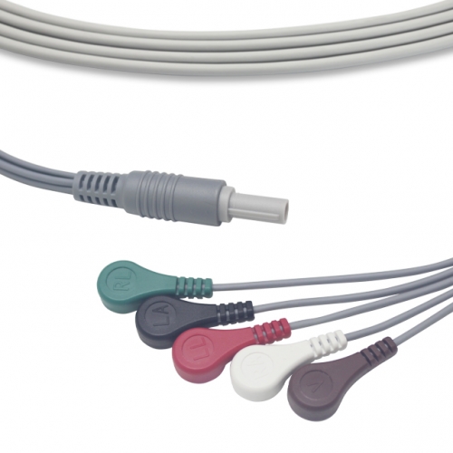 Hlmedical 5 Lead Fixed ECG Cable - Snap Connector (G51143S)