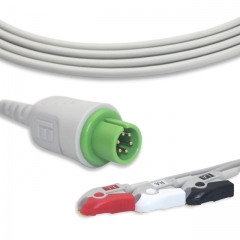 M&B 3 Lead Fixed ECG Cable - Pinch Connector (G3128P)