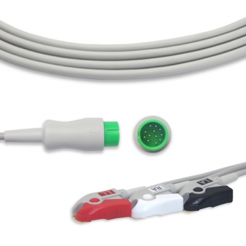 Bistos 3 Lead Fixed ECG Cable - Pinch Connector (G31124P)