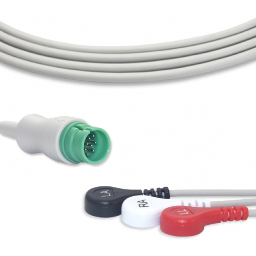 Primedic 3 Lead Fixed ECG Cable - Snap Connector (G3159S)