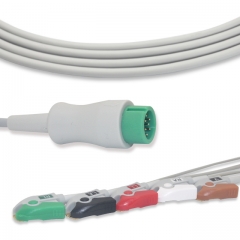 Yonker 5 Lead Fixed ECG Cable - Pinch Connector (G51118P)