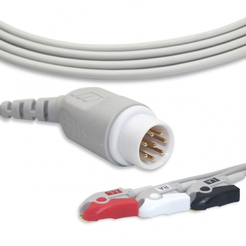 Philip-HP 3 Lead Fixed ECG Cable - Pinch Connector (G3123P)
