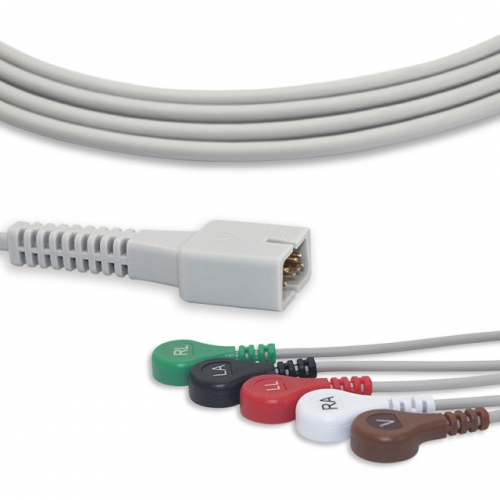 MEK 5 Lead Fixed ECG Cable - Snap Connector (G5119S)