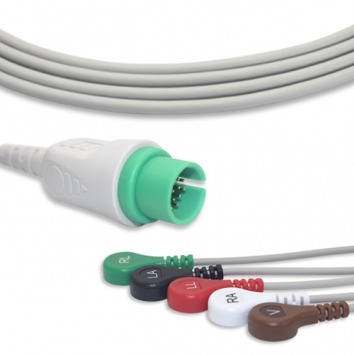 Spacelabs 5 Lead Fixed ECG Cable - Snap Connector (G5126S)