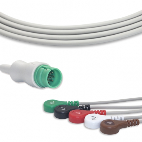 Primedic 5 Lead Fixed ECG Cable - Snap Connector (G5159S)
