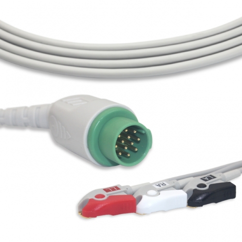 Schiller 3 Lead Fixed ECG Cable - Pinch Connector (G3125P)