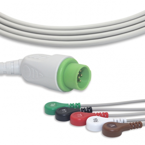 Fukuda Denshi 5 Lead Fixed ECG Cable - Snap Connector (G5109S)