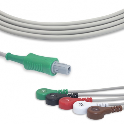 PETAS 5 Lead Fixed ECG Cable - Snap Connector (G5148S)