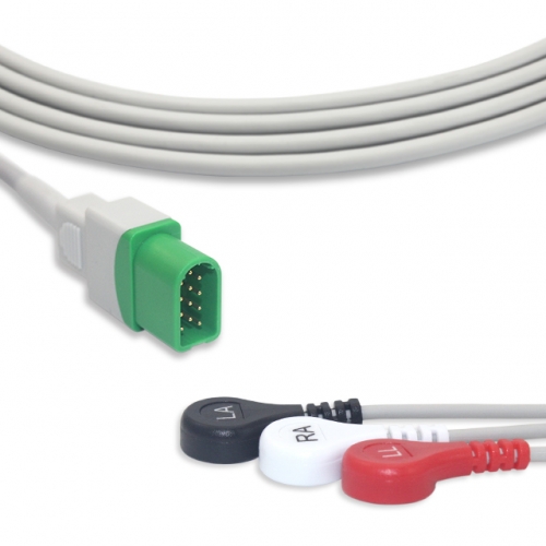 Mindray-Datascope 3 Lead Fixed ECG Cable - Snap Connector (G3145S)