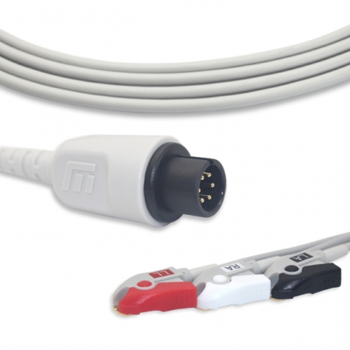 MEK 3 Lead Fixed ECG Cable - Pinch Connector (G3120P)
