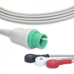 Spacelabs 3 Lead Fixed ECG Cable - Snap Connector (G3126S)