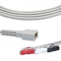 MEK 3 Lead Fixed ECG Cable - Pinch Connector (G3119P)