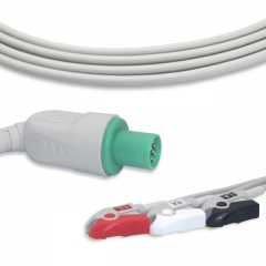 GE-Hellige 3 Lead Fixed ECG Cable - Pinch Connector (G3111P)