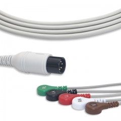 GE-Critikon 5 Lead Fixed ECG Cable - Snap Connector (G5102S)