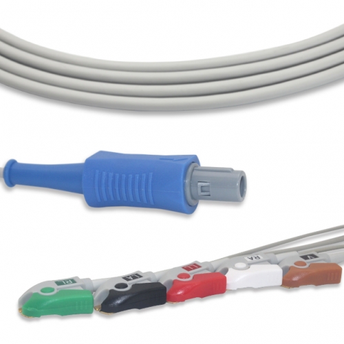 Huntleigh Healthcare 5 Lead Fixed ECG Cable - Pinch Connector (G5142P)