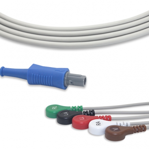 Narcotrend 5 Lead Fixed ECG Cable - Snap Connector (G51126S)