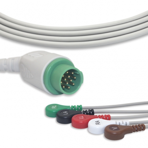 Biolight 5 Lead Fixed ECG Cable - Snap Connector (G5135S)