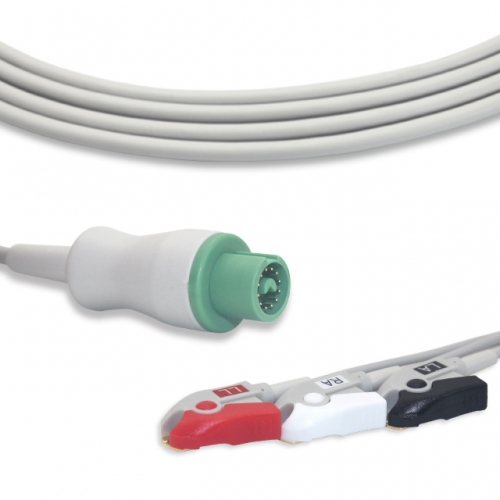 Fukuda Denshi 3 Lead Fixed ECG Cable - Pinch Connector (G3133P)