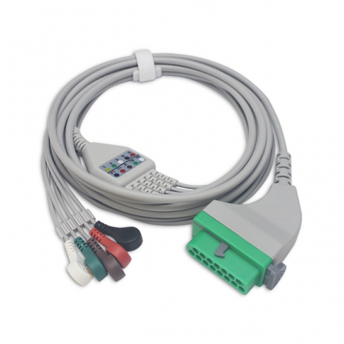 Fukuda Denshi 5 Lead Fixed ECG Cable - Snap Connector (G51144S)