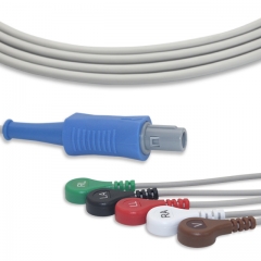 Huntleigh Healthcare 5 Lead Fixed ECG Cable - Snap Connector (G5142S)