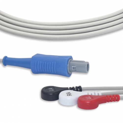 Huntleigh Healthcare 3 Lead Fixed ECG Cable - Snap Connector (G3142S)