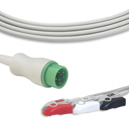 NCC /Wisonic 3 Lead Fixed ECG Cable - Pinch Connector (G31136P)