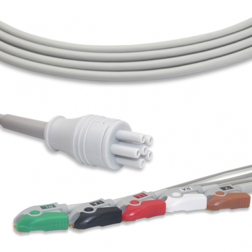 Colin 5 Lead Fixed ECG Cable - Pinch Connector (G5106P)