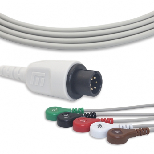 MEK 5 Lead Fixed ECG Cable - Snap Connector (G5120S)