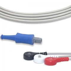 Biosys 3 Lead Fixed ECG Cable - Snap Connector (G3105S)