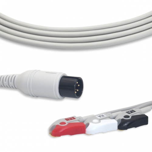 GE-Critikon 3 Lead Fixed ECG Cable - Pinch Connector (G3102P)