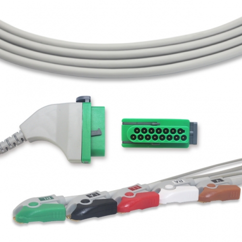 Fukuda Denshi 5 Lead Fixed ECG Cable - Pinch Connector (G51144P)