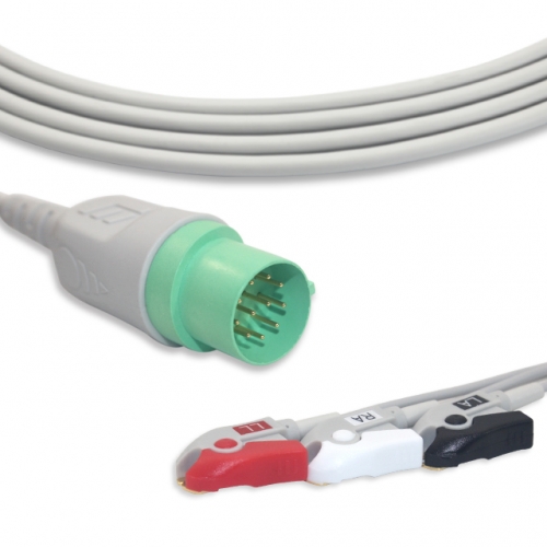 Nihon Kohden 3 Lead Fixed ECG Cable - Pinch Connector (G3130P)