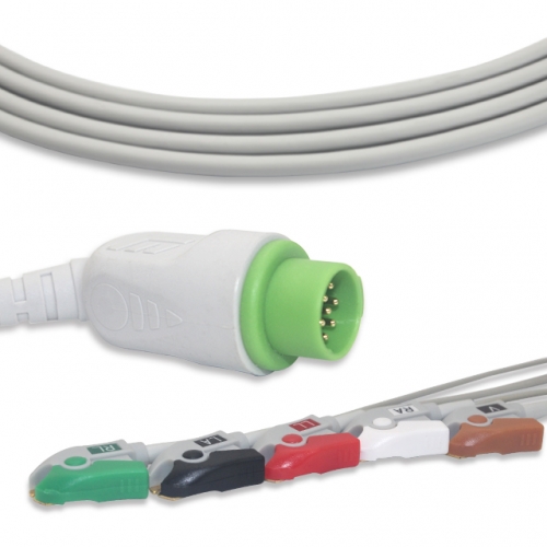 Mennen 5 Lead Fixed ECG Cable - Pinch Connector (G5117P)