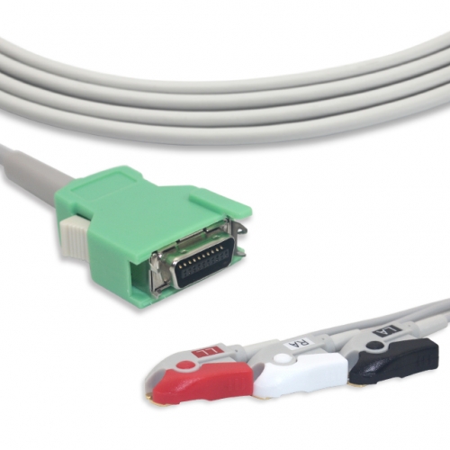 Nihon Kohden 3 Lead Fixed ECG Cable - Pinch Connector (G3134P)
