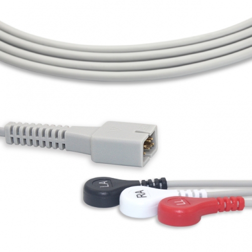 MEK 3 Lead Fixed ECG Cable - Snap Connector (G3119S)