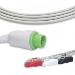 Mennen 3 Lead Fixed ECG Cable - Pinch Connector (G3117P)