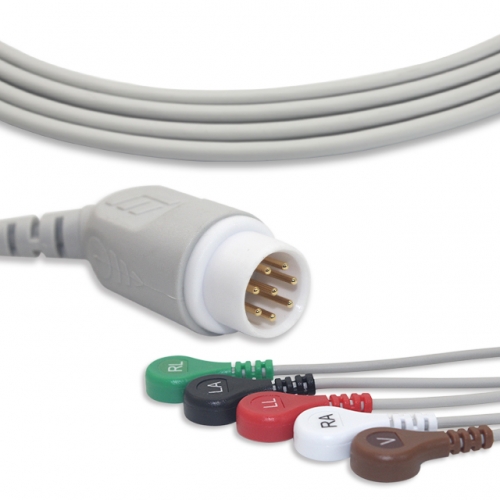 Philip-HP 5 Lead Fixed ECG Cable - Snap Connector (G5123S)