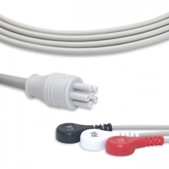 Colin 3 Lead Fixed ECG Cable - Snap Connector (G3106S)