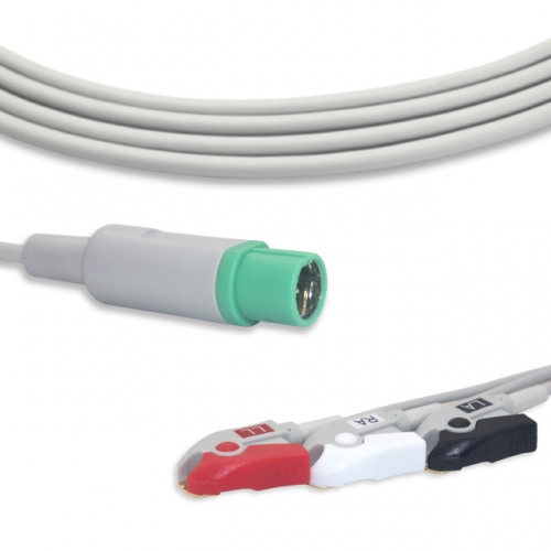 Drager-Siemens 3 Lead Fixed ECG Cable - Pinch Connector (G3131P)