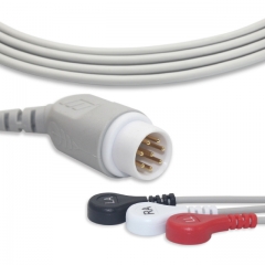 Philip-HP 3 Lead Fixed ECG Cable - Snap Connector (G3123S)