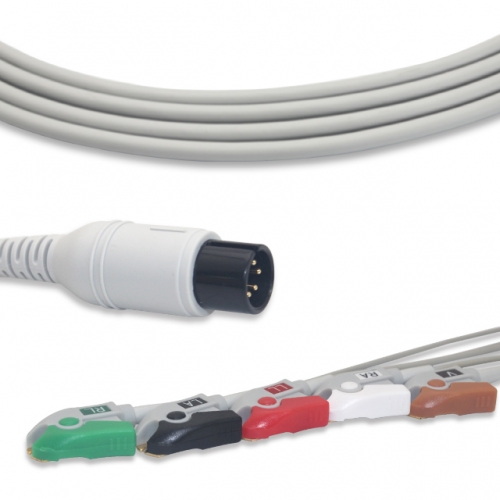 GE-Critikon 5 Lead Fixed ECG Cable - Pinch Connector (G5102P)