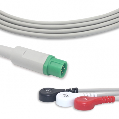Biolight 3 Lead Fixed ECG Cable - Snap Connector (G31117S)